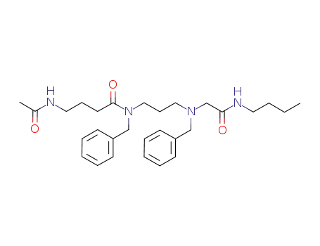 Molecular Structure of 1061274-66-5 (4-(acetylamino)-N-benzyl-N-(3-{benzyl[2-(butylamino)-2-oxoethyl]amino}propyl)butanamide)