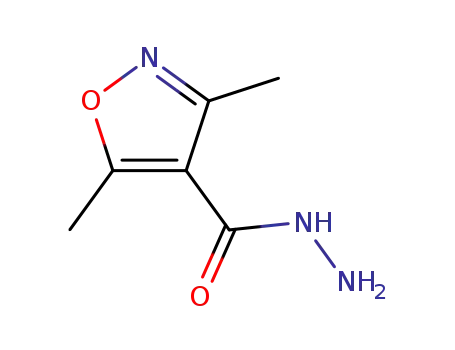 Molecular Structure of 412313-52-1 (4-Isoxazolecarboxylicacid,3,5-dimethyl-,hydrazide(9CI))