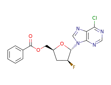 6-Chloro-9-(5-O-benzoyl-2,3-dideoxy-2-fluoro-α-D-threo-pentofuranosyl)-9H-purine