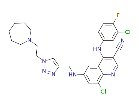 8-Chloro-4-[(3-chloro-4-fluorophenyl)amino]-6-[[[1-[2-(hexahydro-1H-azepin-1-yl)ethyl]-1H-1,2,3-triazol-4-yl]methyl]amino]-3-Quinolinecarbonitrile