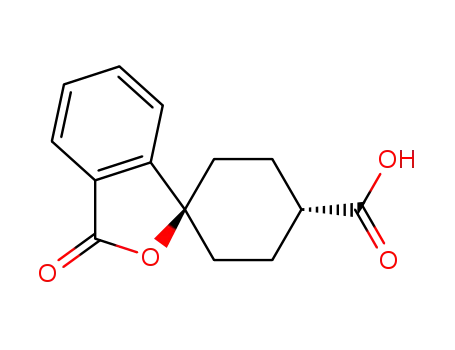 Molecular Structure of 328233-08-5 (trans-3'-Oxo-spiro[cyclohexane-1,1'(3'H)-isobenzofuran]-4-carboxylic acid)