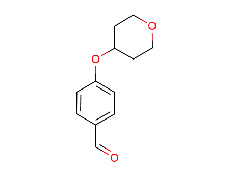 Molecular Structure of 215460-40-5 (4-(Tetrahydropyran-4-yloxy)benzaldehyde)