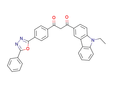 Molecular Structure of 1191034-17-9 (1-(9-ethyl-9H-carbazol-3-yl)-3-[4-(5-phenyl-1,3,4-oxadiazol-2-yl)phenyl]propane-1,3-dione)