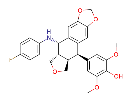 4-[(5S,5aS,8aR,9R)-5-[(4-fluorophenyl)amino]-5,5a,6,8,8a,9-hexahydroisobenzofurano[6,5-f][1,3]benzodioxol-9-yl]-2,6-dimethoxy-phenol