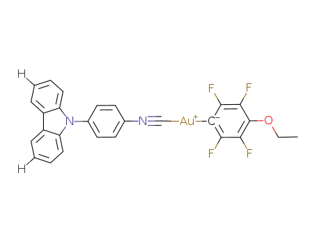 [Au(C<sub>6</sub>F<sub>4</sub>-p-OC<sub>2</sub>H<sub>5</sub>)(9-(4-isocyanophenyl)carbazole)]