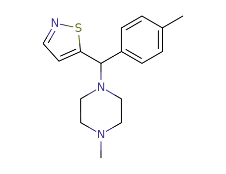 Molecular Structure of 90671-55-9 (Piperazine, 1-[5-isothiazolyl(4-methylphenyl)methyl]-4-methyl-)