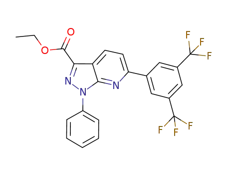 ethyl 6-(3,5-bis(trifluoromethyl)phenyl)-1-phenyl-1H-pyrazolo[3,4-b]pyridine-3-carboxylate