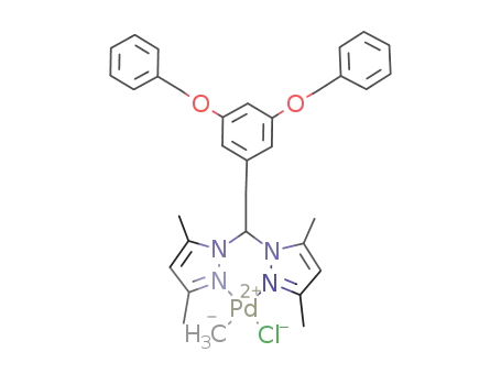 PdCl(CH<sub>3</sub>)((CH<sub>3</sub>)2C<sub>3</sub>HN<sub>2</sub>)2CHCH<sub>2</sub>C<sub>6</sub>H<sub>3</sub>(OCH<sub>2</sub>C<sub>6</sub>H<sub>5</sub>)2