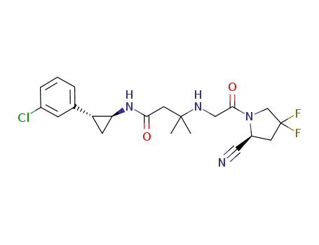 3-({2-[(2S)-2-cyano-4,4-difluoropyrrolidin-1-yl]-2-oxoethyl}amino)-3-methyl-N-[(1S,2R)-2-(3-chlorophenyl)cyclopropyl]butanamide
