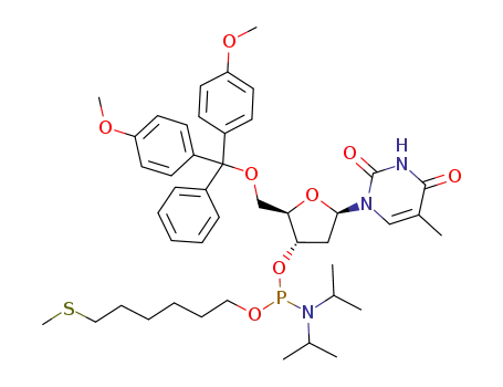 5'-O-(4,4'-dimethoxytrityl)-3'-O-(6-methylthiohexoxy)-(N,N-diisopropylamino)phosphinyl-2'-deoxythymidine