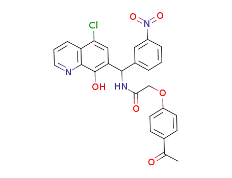 2-(4-acetylphenoxy)-N-[(5-chloro-8-hydroxyquinolin-7-yl)(3-nitrophenyl)methyl]acetamide
