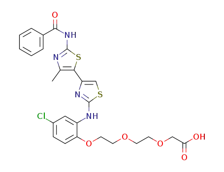 (2-{2-[2-(2'-benzoylamino-4'-methyl[4,5']bithiazolyl-2-ylamino)-4-chlorophenoxy]ethoxy}ethoxy) acetic acid