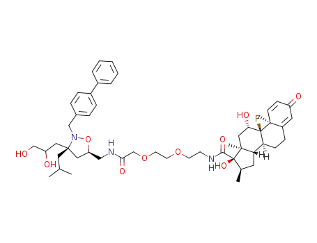 N-(2-(2-(2-((2-(biphenyl-4-ylmethyl)-3-(2,3-dihydroxypropyl)-3-isobutylisoxazolidin-5-yl)methylamino)-2-oxoethoxy)ethoxy)ethyl)-9-fluoro-11,17-dihydroxy-10,13,16-trimethyl-3-oxo-6,7,8,9,10,11,12,13,14,15,16,17-dodecahydro-3H-cyclopenta[a]phenanthrene-17-carboxamide