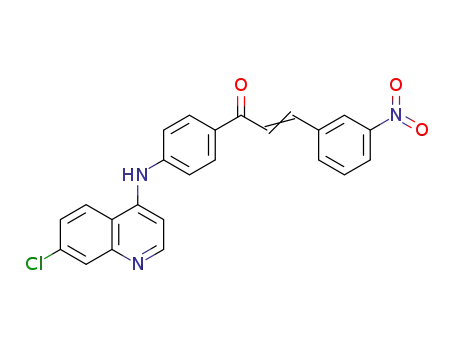 Molecular Structure of 1158681-49-2 (1-(4-(7-chloroquinolin-4-ylamino)phenyl)-3-(3-nitrophenyl)prop-2-en-1-one)