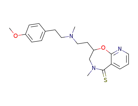 Molecular Structure of 117427-82-4 (2,3-dihydro-2-[2-[[2-(4-methoxyphenyl)ethyl]methylamino]ethyl]-4-methylpyrido[3,2-f]-1,4-oxazepine-5(4H)-thione)