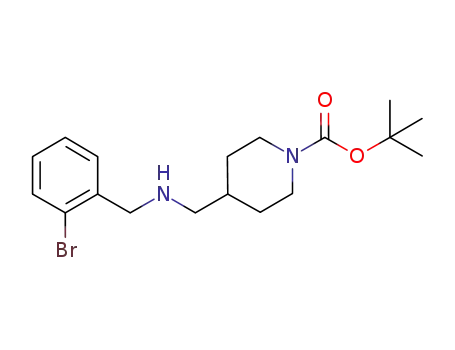 Molecular Structure of 887581-75-1 (1-BOC-4-[(2-BROMO-BENZYLAMINO)-METHYL]-PIPERIDINE)