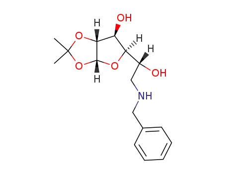 Molecular Structure of 41341-82-6 (6-benzylamino-<i>O</i><sup>1</sup>,<i>O</i><sup>2</sup>-isopropylidene-6-deoxy-α-D-glucofuranose)