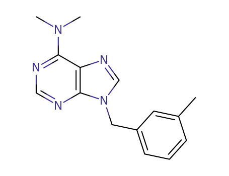 Molecular Structure of 112089-17-5 (N,N-dimethyl-9-(3-methylbenzyl)-9H-purin-6-amine)