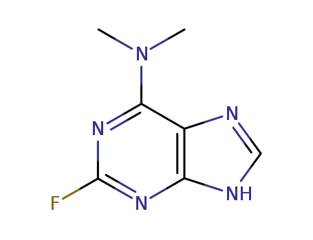 Molecular Structure of 653-98-5 (2-fluoro-N,N-dimethyl-5H-purin-6-amine)