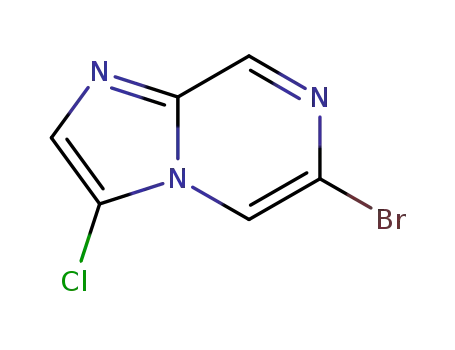 Molecular Structure of 1239441-36-1 (6-Bromo-3-chloro-imidazo[1,2-a]pyrazine)