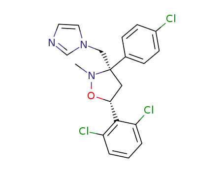 Molecular Structure of 113614-54-3 ((3S,5S)-3-(4-chlorophenyl)-5-(2,6-dichlorophenyl)-3-(1H-imidazol-1-ylmethyl)-2-methyl-1,2-oxazolidine)