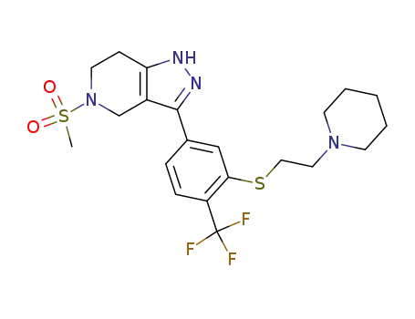 5-Methanesulfonyl-3-[3-(2-piperidin-1-yl-ethylsulfanyl)-4-trifluoromethyl-phenyl]-4,5,6,7-tetrahydro-1H-pyrazolo[4,3-c]pyridine