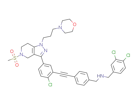 1-[4-({2-Chloro-5-[5-(methylsulfonyl)-1-(3-morpholin-4-ylpropyl)-4,5,6,7-tetrahydro-1H-pyrazolo[4,3-c]pyridin-3-yl]phenyl}ethynyl)phenyl]-N-[(3,4-dichlorophenyl)methyl]methanamine