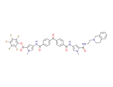 perfluorophenyl 4-(4-(4-(5-(2-(3,4-dihydroisoquinolin-2(1H)-yl)ethylcarbamoyl)-1-methyl-1H-pyrrol-3-ylcarbamoyl)benzoyl)benzamido)-1-methyl-1H-pyrrole-2-carboxylate