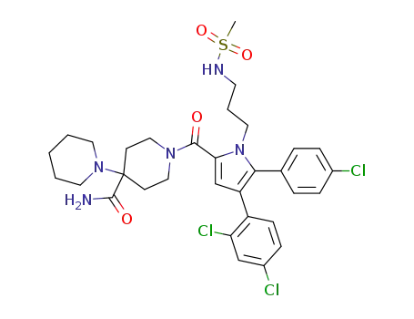 1'-{[5-(4-chlorophenyl)-4-(2,4-dichlorophenyl)-1-{3-[(methylsulfonyl)amino]-propyl}-1H-pyrrol-2-yl]carbonyl}-1,4'-bipiperidine-4'-carboxamide
