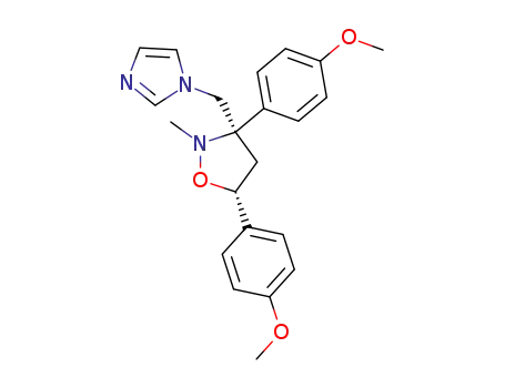 Molecular Structure of 113614-44-1 ((3S,5S)-3-(1H-imidazol-1-ylmethyl)-3,5-bis(4-methoxyphenyl)-2-methyl-1,2-oxazolidine)