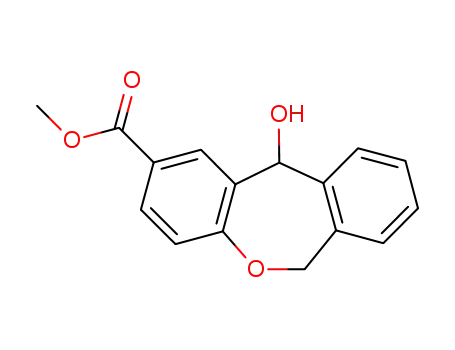 Molecular Structure of 79669-90-2 (11-HYDROXY-6,11-DIHYDRO-DIBENZO[B,E]OXEPINE-2-CARBOXYLIC ACID METHYL ESTER)