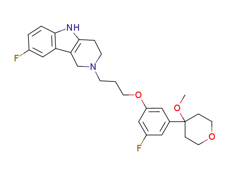 2-(3-[3-fluoro-5-(4-methoxytetrahydro-4H-4-pyranyl)phenoxy]propyl)-8-fluoro-2,3,4,5-tetrahydro-1H-pyrido[4,3-b]indole