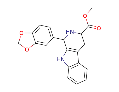 Molecular Structure of 82789-35-3 (methyl-1-(1,3-benzodioxol-5-yl)-2,3,4,9-tetrahydro-1H-β-carboline-3-carboxylate)