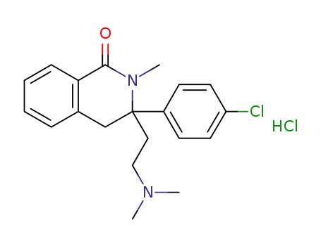 Molecular Structure of 1236376-78-5 (3-(4-chlorophenyl)-3-(2-dimethylaminoethyl)-3,4-dihydro-2-methyl-2H-isoquinolin-1-one hydrochloride)