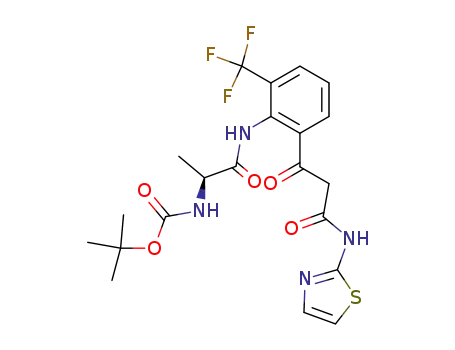 ((S)-1-{2-[2-(Thiazol-2-ylcarbamoyl)-acetyl]-6-trifluoromethyl-phenylcarbamoyl}-ethyl)-carbamic acid tert-butyl ester