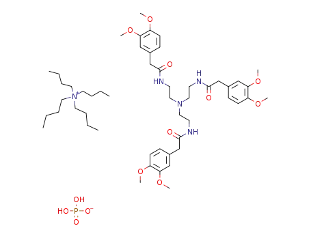 Molecular Structure of 1186217-07-1 (C<sub>16</sub>H<sub>36</sub>N<sup>(1+)</sup>*C<sub>36</sub>H<sub>48</sub>N<sub>4</sub>O<sub>9</sub>*H<sub>2</sub>O<sub>4</sub>P<sup>(1-)</sup>)