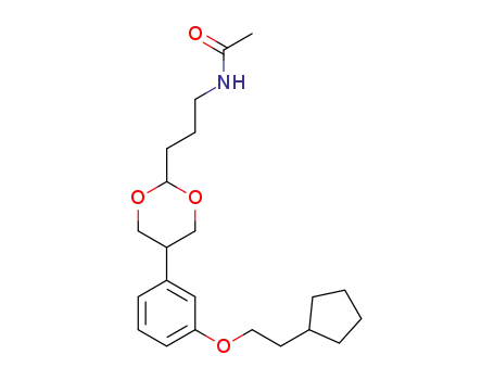 Molecular Structure of 1257243-97-2 (N-(3-{5-[3-(2-cyclopentylethoxy)phenyl][1,3]dioxan-2-yl}propyl)acetamide)