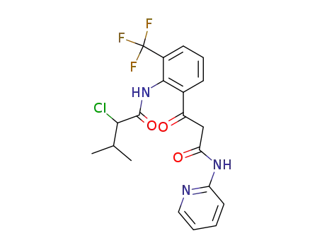 Molecular Structure of 114351-37-0 (2-Chloro-3-methyl-N-{2-[2-(pyridin-2-ylcarbamoyl)-acetyl]-6-trifluoromethyl-phenyl}-butyramide)