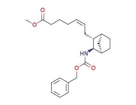 Molecular Structure of 115266-74-5 ((5Z)-7-<3-endo-(carbobenzoxyamino)bicyclo<2.2.1>hept-2-exo-yl>heptenoic acid methyl ester)
