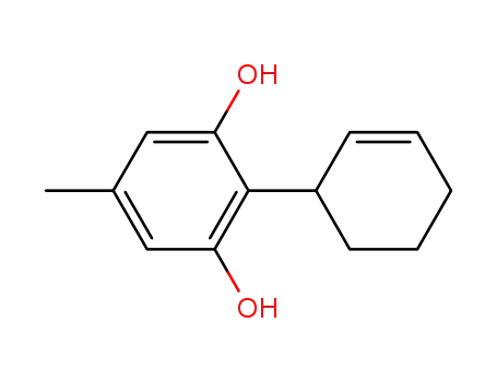 Molecular Structure of 117720-66-8 (2-(cyclohex-2-enyl)-5-Methylbenzene-1,3-diol)