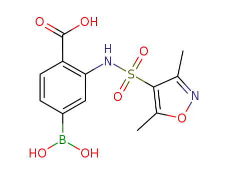 3-(3,5-dimethyl-isoxazole-4-sulfonylamino)-4-carboxyphenyl boronic acid