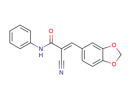 Molecular Structure of 19313-82-7 ((E)-3-(benzo[d][1,3]dioxol-5-yl)-2-cyano-N-phenylacrylamide)
