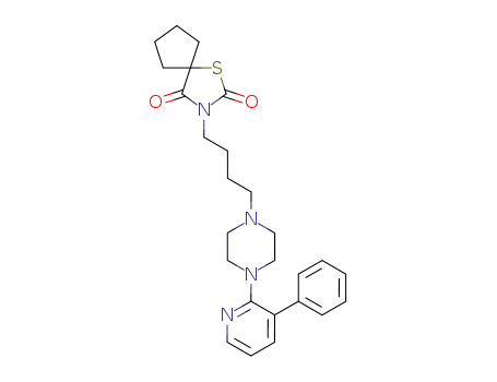 1-Thia-3-azaspiro[4.4]nonane-2,4-dione,
3-[4-[4-(3-phenyl-2-pyridinyl)-1-piperazinyl]butyl]-
