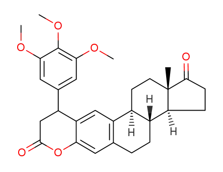 Molecular Structure of 1240483-67-3 (3',4'-dihydro-4'-(3,4,5-trimethoxyphenyl)estra-1<sup>(10)</sup>,2,4-trieno[3,2-b]pyran-2',17'-dione)