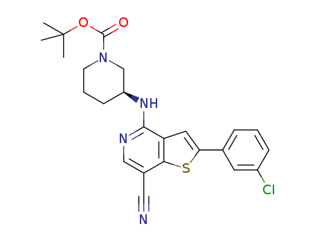 (S)-tert-butyl-3-(7-carbamoyl-2-(4-chlorophenyl)thieno[3,2-c]pyridin-4-ylamino)piperidine-1-carboxylate