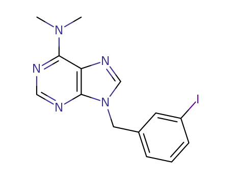 Molecular Structure of 112089-12-0 (9-(3-iodobenzyl)-N,N-dimethyl-9H-purin-6-amine)