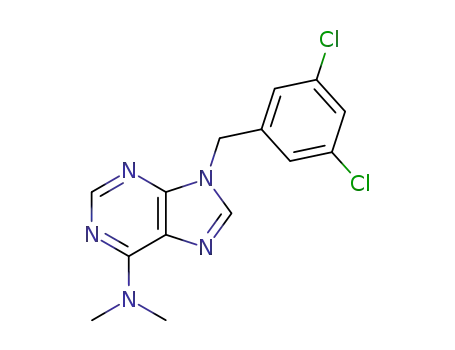 Molecular Structure of 112089-15-3 (9-(3,5-dichlorobenzyl)-N,N-dimethyl-9H-purin-6-amine)