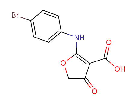 Molecular Structure of 106212-58-2 (3-Furancarboxylic acid, 2-[(4-bromophenyl)amino]-4,5-dihydro-4-oxo-)