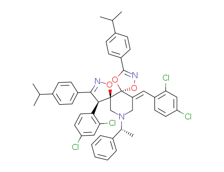 (5R,6R,10S)-10-(2,4-dichlorophenyl)-14-[(E)-1-(2,4-dichlorophenyl)methylidene]-3,9-di(4-isopropylphenyl)-12-(1-phenylethyl)-1,4,7-trioxa-2,8,12-triazadispiro[4.0.4.4]tetradeca-2,8-diene
