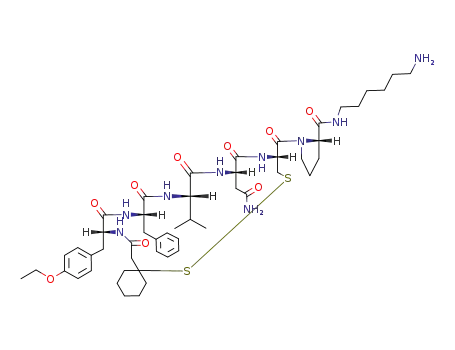 (S)-1-[(10R,13S,16S,19S,22R)-19-Benzyl-13-carbamoylmethyl-22-(4-ethoxy-benzyl)-16-isopropyl-12,15,18,21,24-pentaoxo-7,8-dithia-11,14,17,20,23-pentaaza-spiro[5.19]pentacosane-10-carbonyl]-pyrrolidine-2-carboxylic acid (6-amino-hexyl)-amide